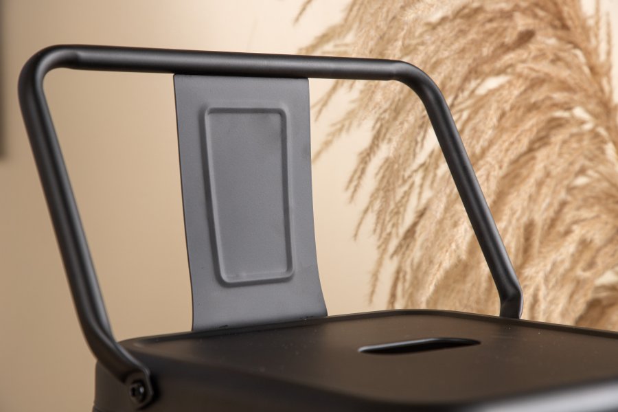 VENTURE DESIGN Tempe barstol, m. rygln og fodsttte - matsort stl