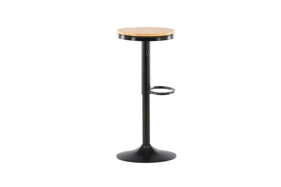VENTURE DESIGN Conway barstol, hjdejusterbar, m. fodsttte - natur MDF og sort stl