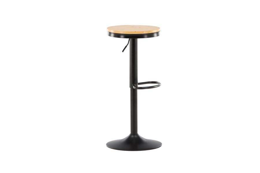 VENTURE DESIGN Conway barstol, hjdejusterbar, m. fodsttte - natur MDF og sort stl