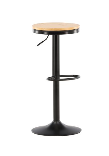 VENTURE DESIGN Conway barstol, hjdejusterbar, m. fodsttte - natur MDF og sort stl