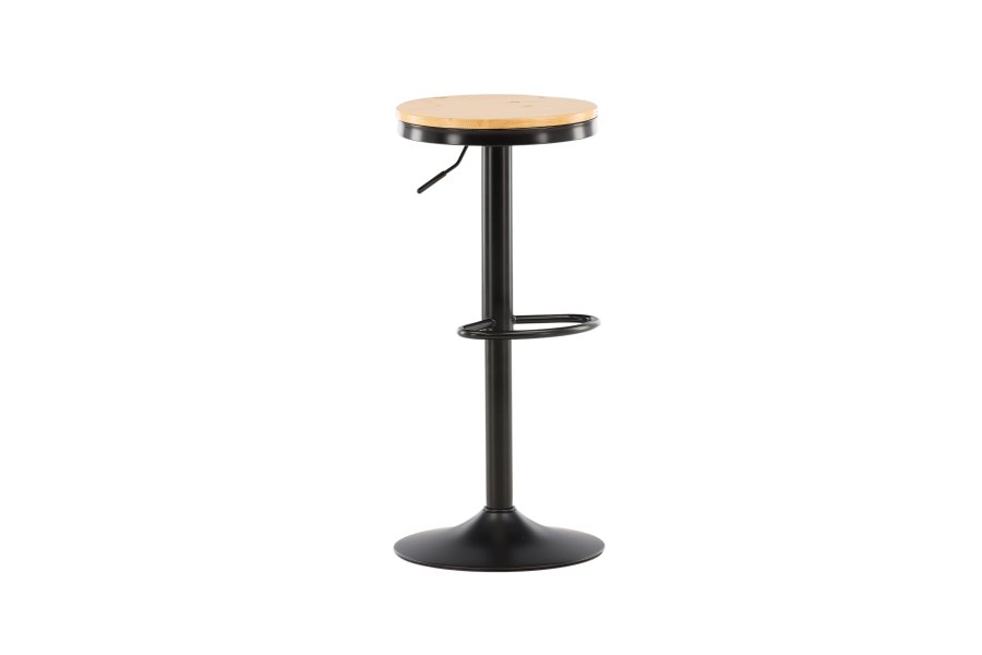 VENTURE DESIGN Conway barstol, hjdejusterbar, m. fodsttte - natur MDF og sort stl