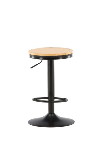 VENTURE DESIGN Conway barstol, hjdejusterbar, m. fodsttte - natur MDF og sort stl