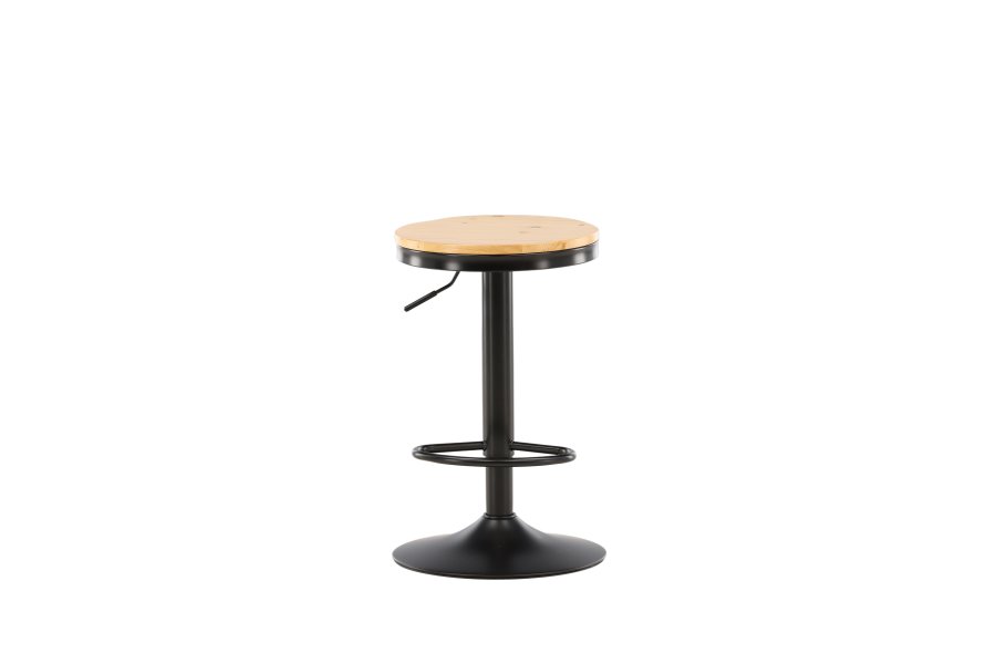 VENTURE DESIGN Conway barstol, hjdejusterbar, m. fodsttte - natur MDF og sort stl