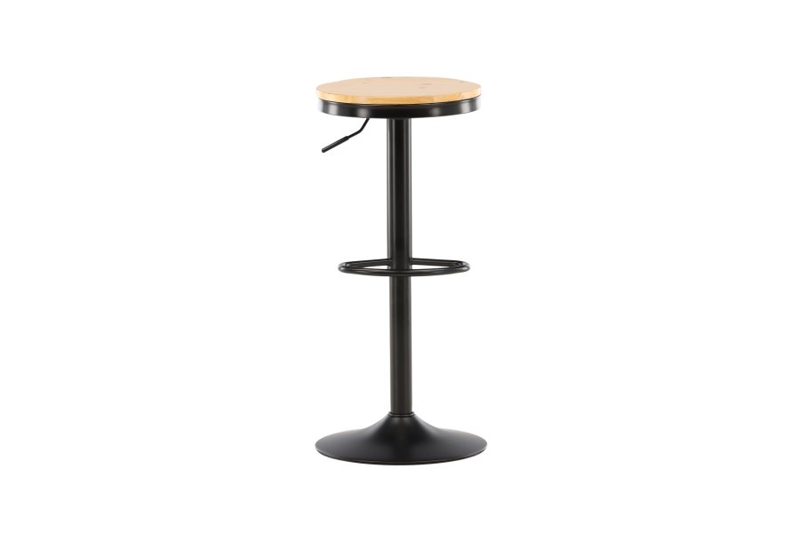 VENTURE DESIGN Conway barstol, hjdejusterbar, m. fodsttte - natur MDF og sort stl