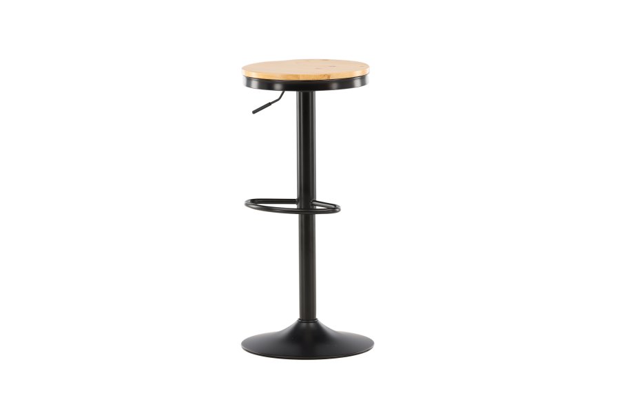 VENTURE DESIGN Conway barstol, hjdejusterbar, m. fodsttte - natur MDF og sort stl