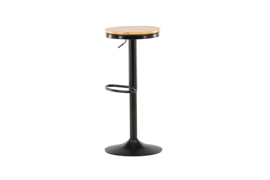 VENTURE DESIGN Conway barstol, hjdejusterbar, m. fodsttte - natur MDF og sort stl