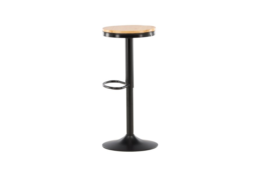 VENTURE DESIGN Conway barstol, hjdejusterbar, m. fodsttte - natur MDF og sort stl