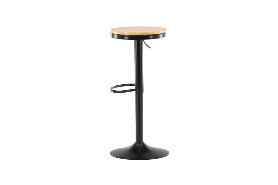 VENTURE DESIGN Conway barstol, hjdejusterbar, m. fodsttte - natur MDF og sort stl