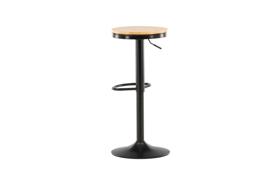 VENTURE DESIGN Conway barstol, hjdejusterbar, m. fodsttte - natur MDF og sort stl