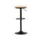 VENTURE DESIGN Conway barstol, hjdejusterbar, m. fodsttte - natur MDF og sort stl
