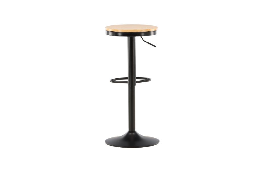 VENTURE DESIGN Conway barstol, hjdejusterbar, m. fodsttte - natur MDF og sort stl