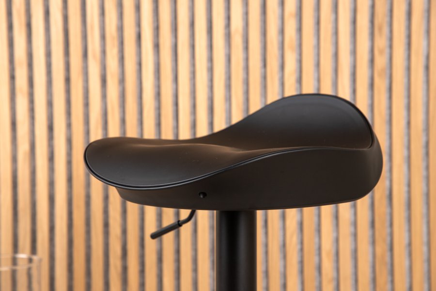 VENTURE DESIGN Adesto barstol, m. fodsttte - matsort plastik og sort stl