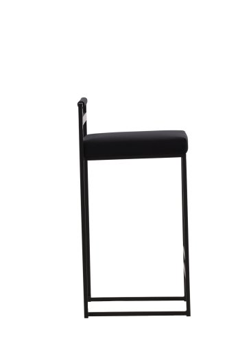 VENTURE DESIGN Opelika barstol, m. rygln og fodsttte - sort fljl og sort stl