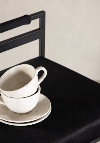 VENTURE DESIGN Opelika barstol, m. rygln og fodsttte - sort fljl og sort stl