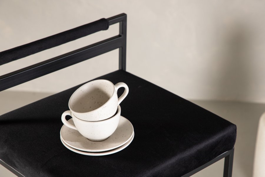 VENTURE DESIGN Opelika barstol, m. rygln og fodsttte - sort fljl og sort stl