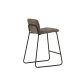 VENTURE DESIGN Bisbee barstol, m. rygln og fodsttte - mrkegr mikrofiber og sort stl