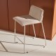 VENTURE DESIGN Bisbee barstol, m. rygln og fodsttte - beige bouclé stof og stl
