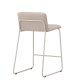 VENTURE DESIGN Bisbee barstol, m. rygln og fodsttte - beige bouclé stof og stl