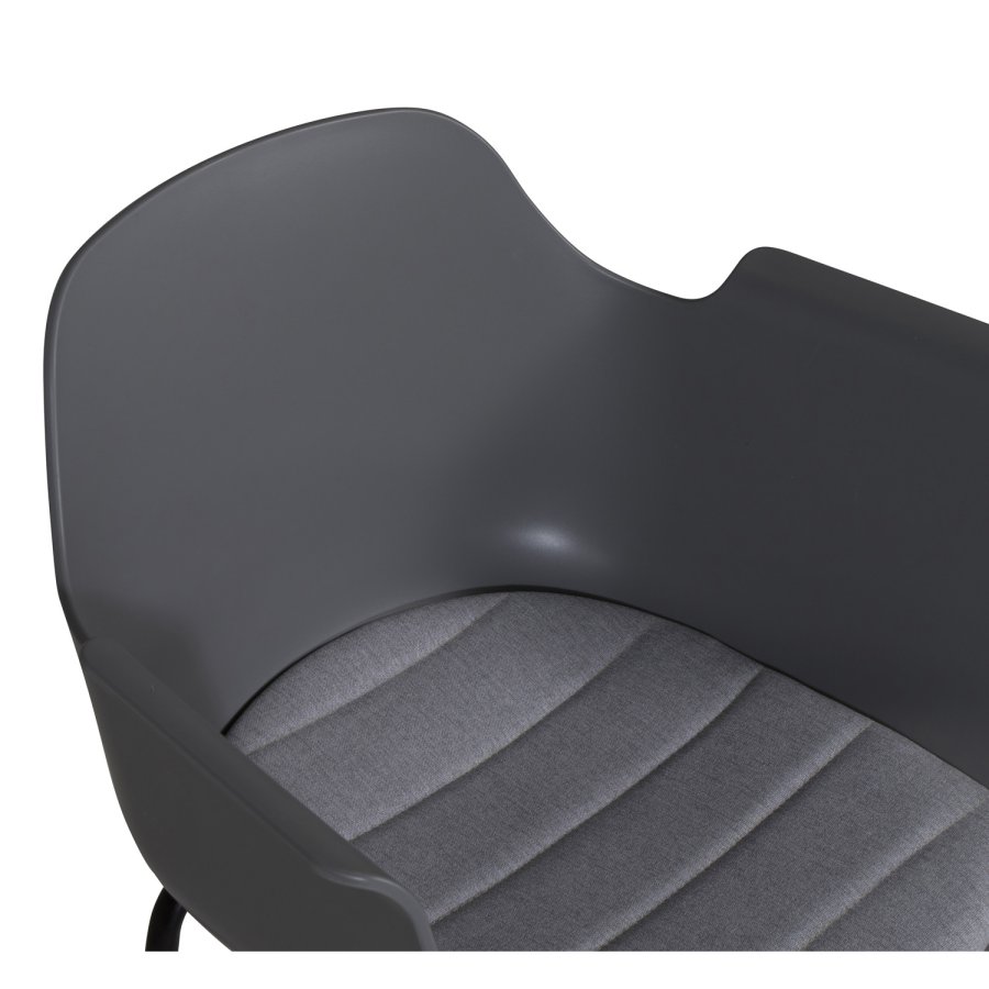 VENTURE DESIGN Comfort spisebordsstol, m. armln og hynde - gr plastik og sort metal