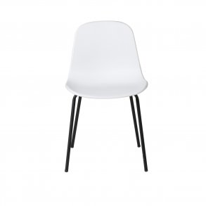 VENTURE DESIGN Arctic spisebordsstol - hvid plastik og sort metal