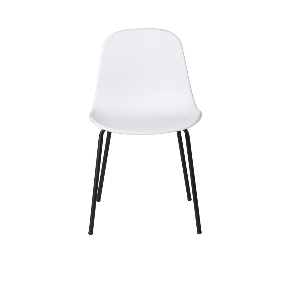 VENTURE DESIGN Arctic spisebordsstol - hvid plastik og sort metal