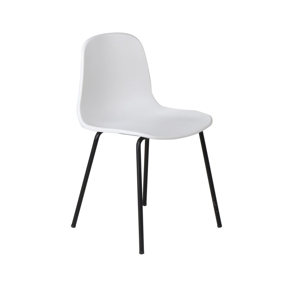 VENTURE DESIGN Arctic spisebordsstol - hvid plastik og sort metal