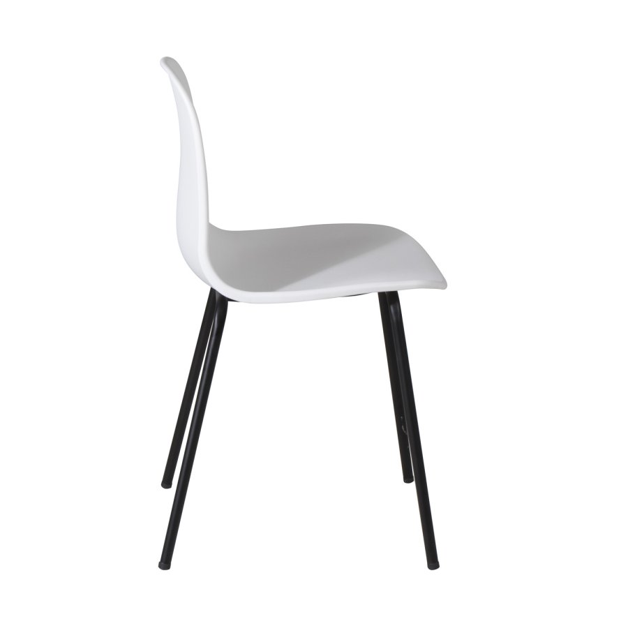 VENTURE DESIGN Arctic spisebordsstol - hvid plastik og sort metal