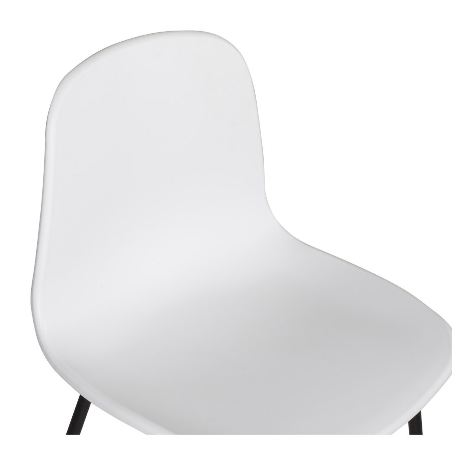 VENTURE DESIGN Arctic spisebordsstol - hvid plastik og sort metal