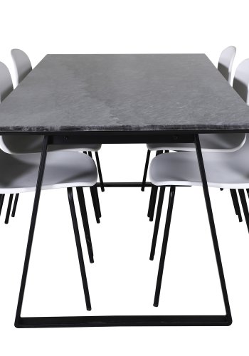 VENTURE DESIGN Arctic spisebordsstol - hvid plastik og sort metal