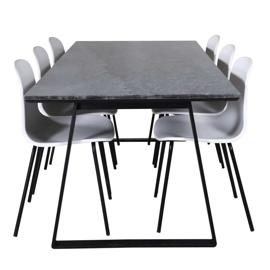 VENTURE DESIGN Arctic spisebordsstol - hvid plastik og sort metal