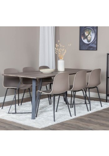 VENTURE DESIGN Arctic spisebordsstol - khaki plastik og sort metal