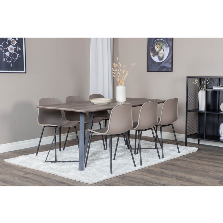 VENTURE DESIGN Arctic spisebordsstol - khaki plastik og sort metal