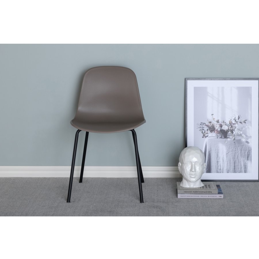 VENTURE DESIGN Arctic spisebordsstol - khaki plastik og sort metal