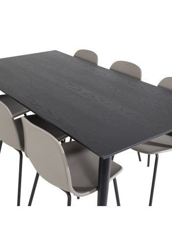 VENTURE DESIGN Arctic spisebordsstol - khaki plastik og sort metal