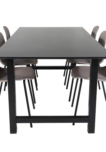 VENTURE DESIGN Arctic spisebordsstol - khaki plastik og sort metal