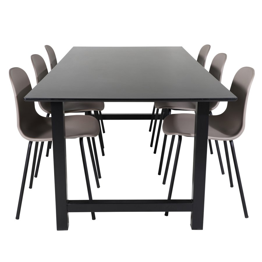 VENTURE DESIGN Arctic spisebordsstol - khaki plastik og sort metal