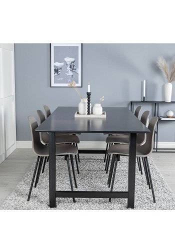 VENTURE DESIGN Arctic spisebordsstol - khaki plastik og sort metal