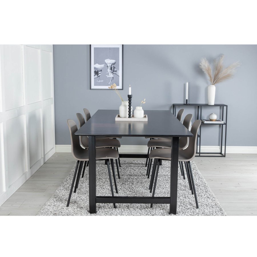 VENTURE DESIGN Arctic spisebordsstol - khaki plastik og sort metal