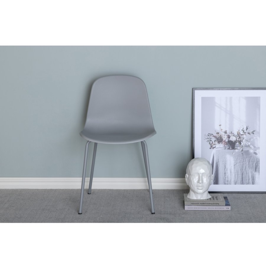 VENTURE DESIGN Arctic spisebordsstol - gr plastik og gr metal
