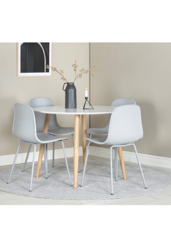 VENTURE DESIGN Arctic spisebordsstol - gr plastik og gr metal