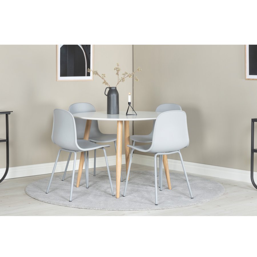 VENTURE DESIGN Arctic spisebordsstol - gr plastik og gr metal