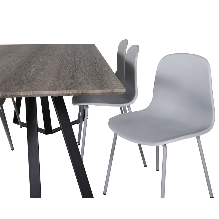 VENTURE DESIGN Arctic spisebordsstol - gr plastik og gr metal