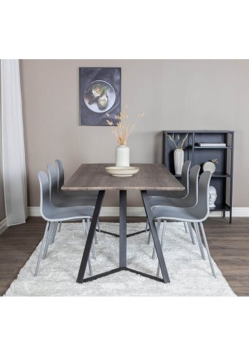 VENTURE DESIGN Arctic spisebordsstol - gr plastik og gr metal