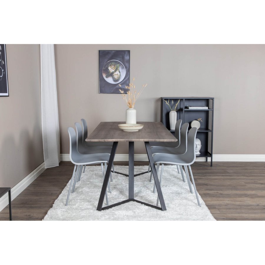 VENTURE DESIGN Arctic spisebordsstol - gr plastik og gr metal