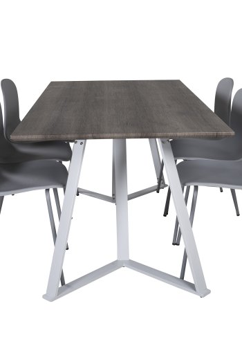 VENTURE DESIGN Arctic spisebordsstol - gr plastik og gr metal