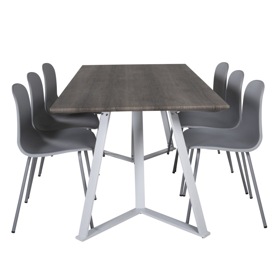 VENTURE DESIGN Arctic spisebordsstol - gr plastik og gr metal