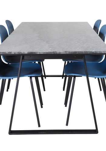 VENTURE DESIGN Arctic spisebordsstol - bl plastik og sort metal