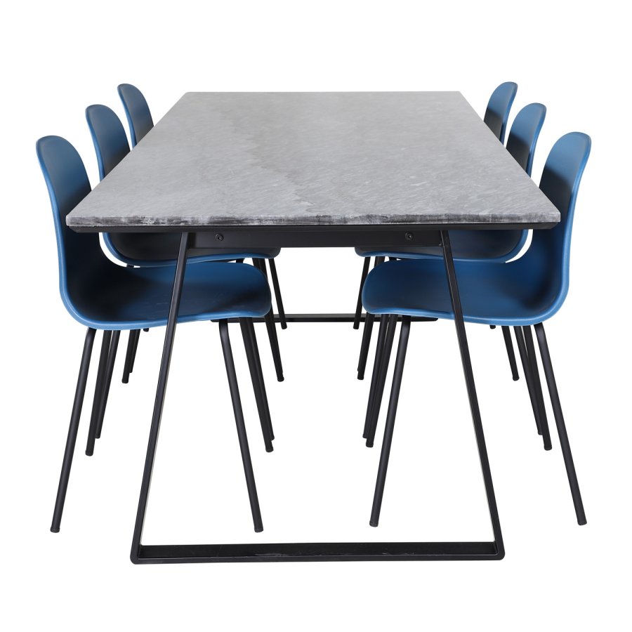 VENTURE DESIGN Arctic spisebordsstol - bl plastik og sort metal