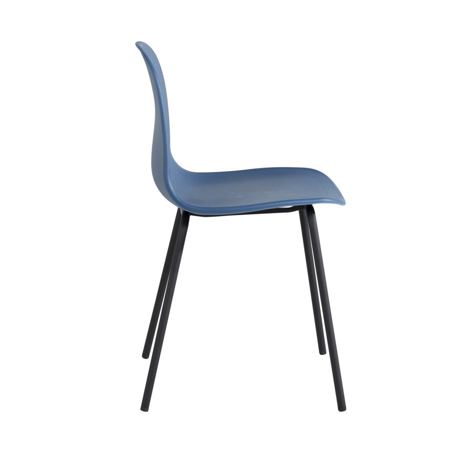 VENTURE DESIGN Arctic spisebordsstol - bl plastik og sort metal