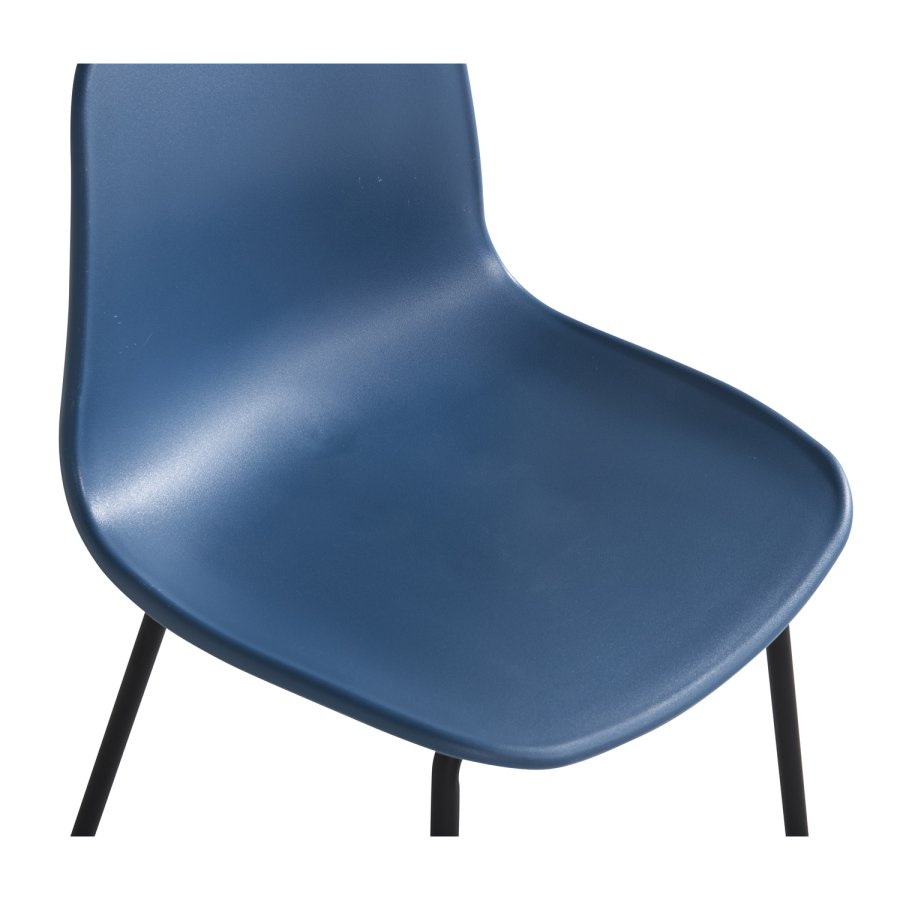 VENTURE DESIGN Arctic spisebordsstol - bl plastik og sort metal